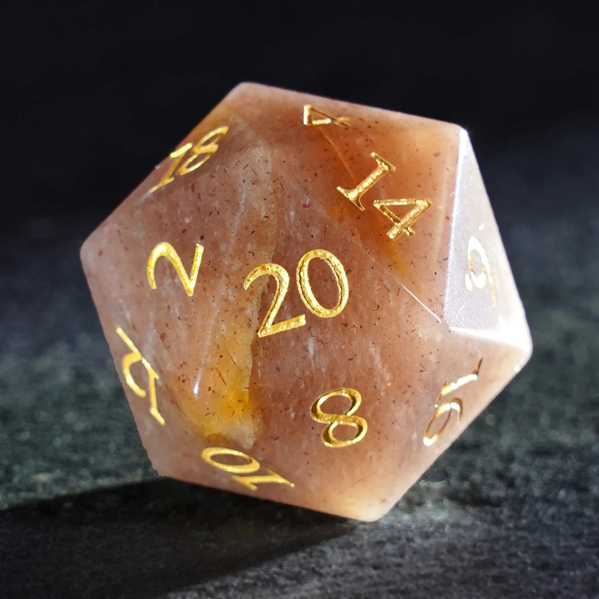 Moonblush Moonstone Dice Set