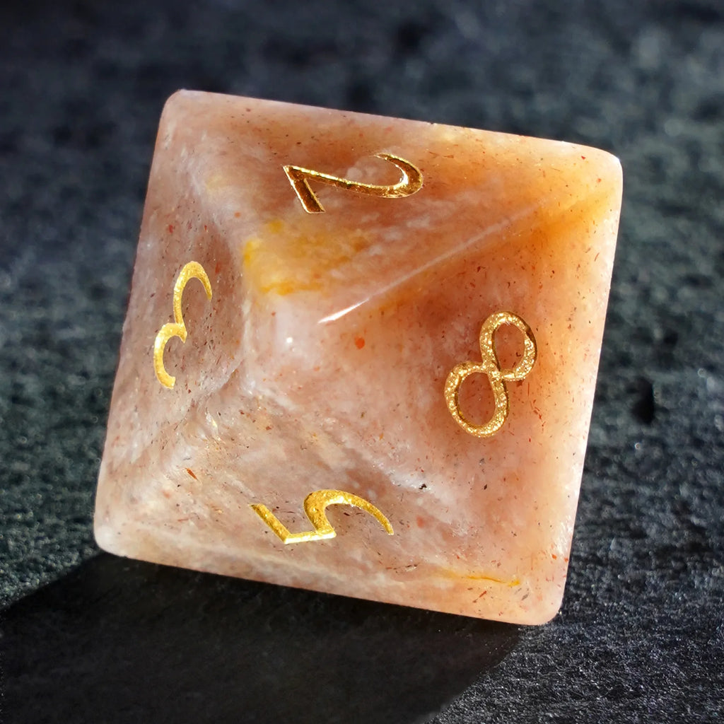 Moonblush Moonstone Dice Set