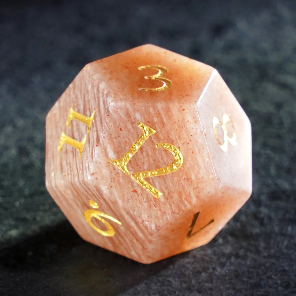 Moonblush Moonstone Dice Set