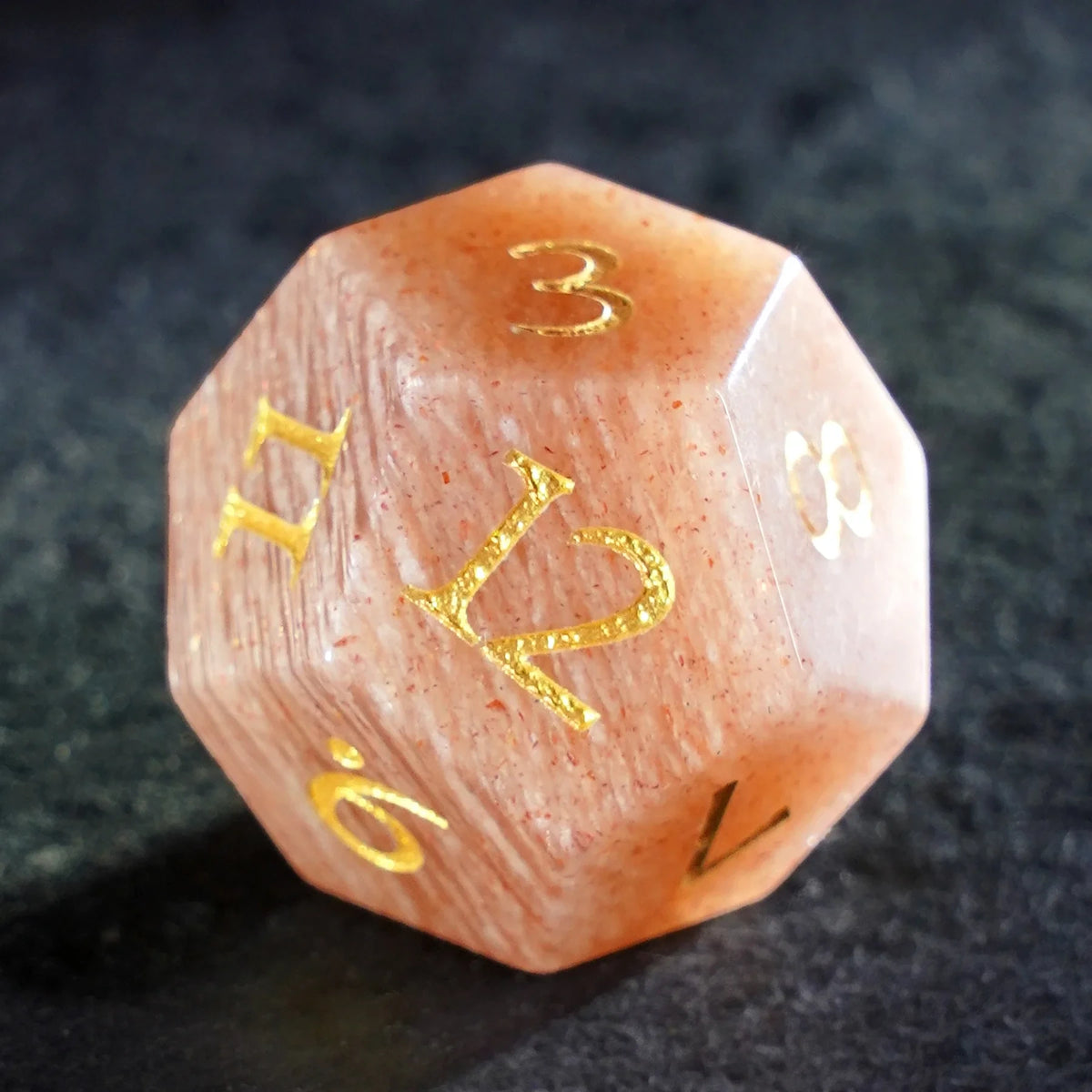 Moonblush Moonstone Dice Set