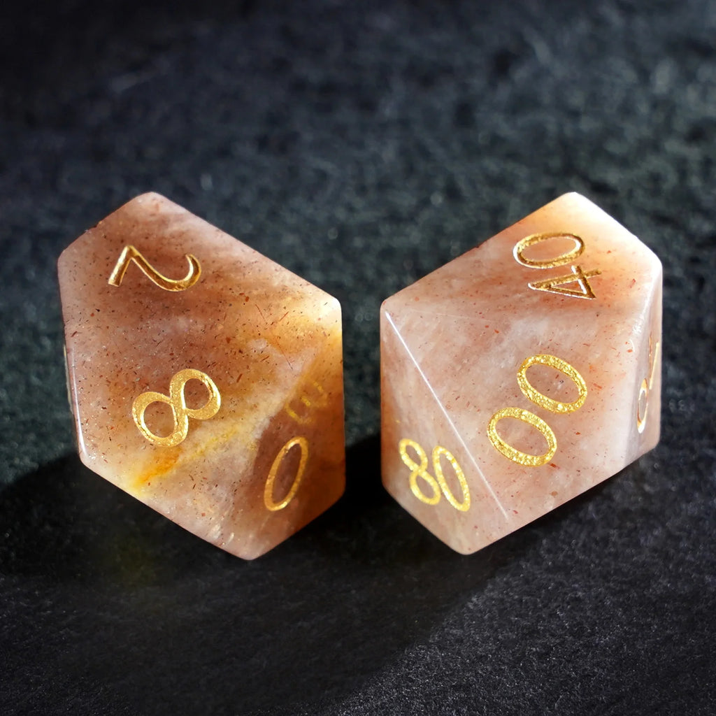 Moonblush Moonstone Dice Set