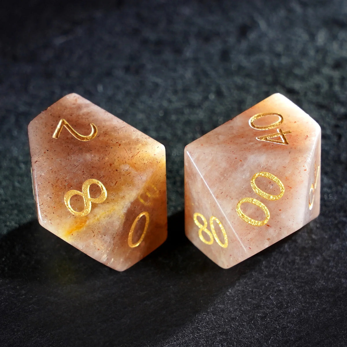 Moonblush Moonstone Dice Set