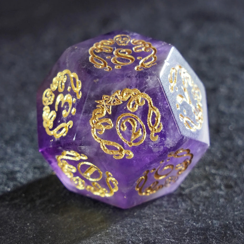 Elder Sigil Amethyst Dice Set