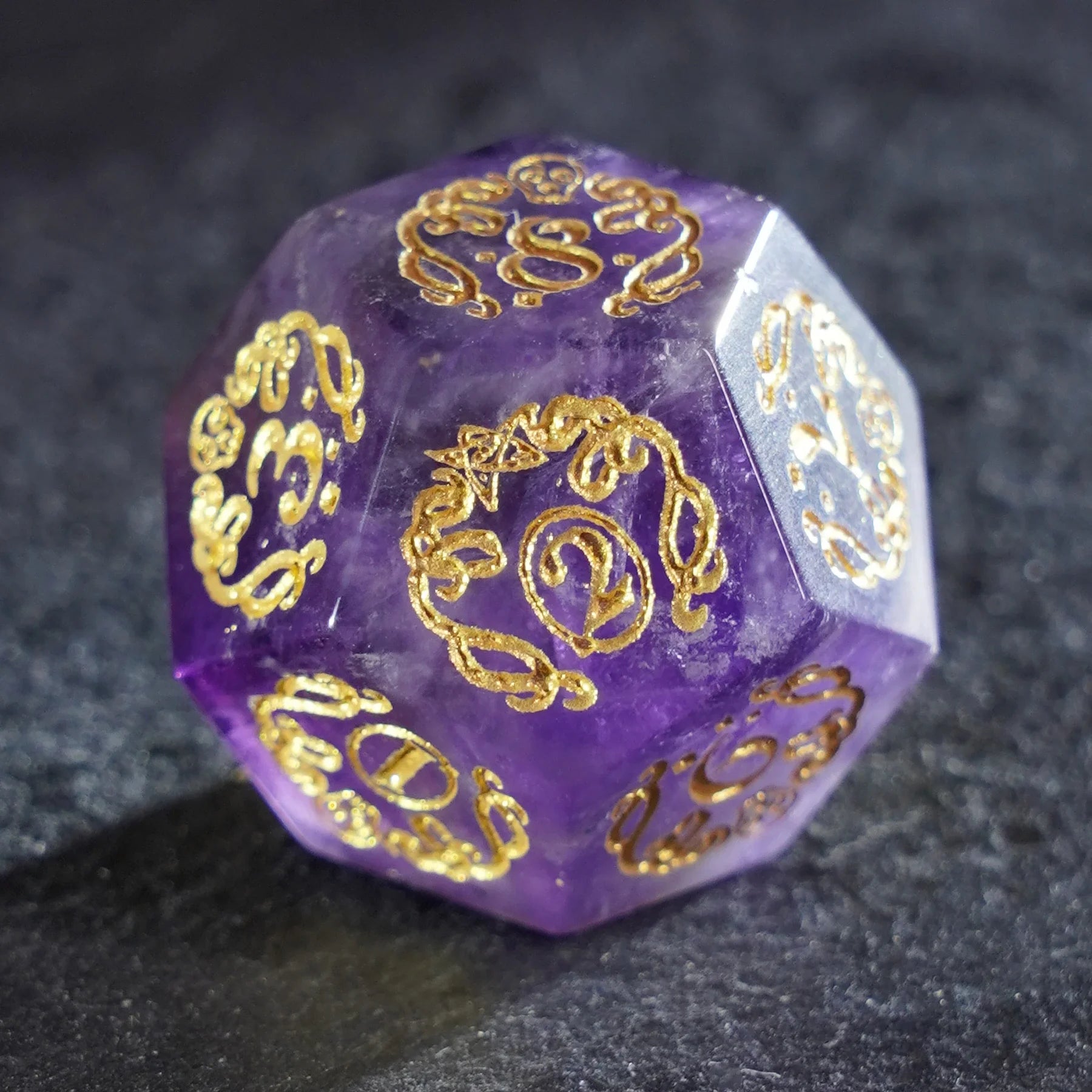 Elder Sigil Amethyst Dice Set