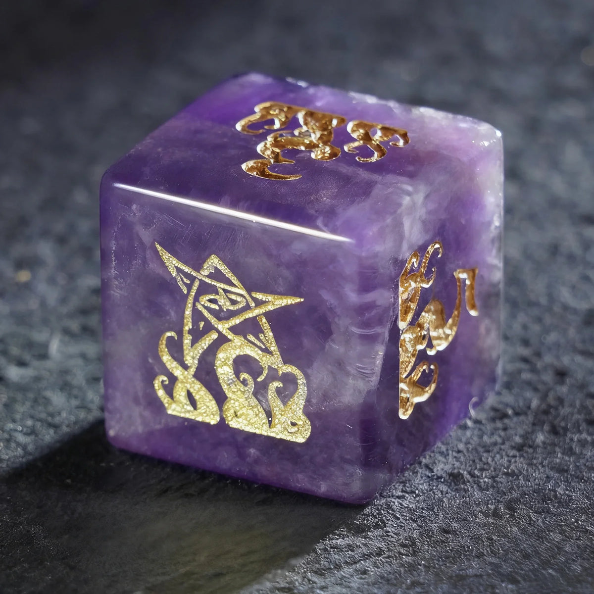 Elder Sigil Amethyst Dice Set