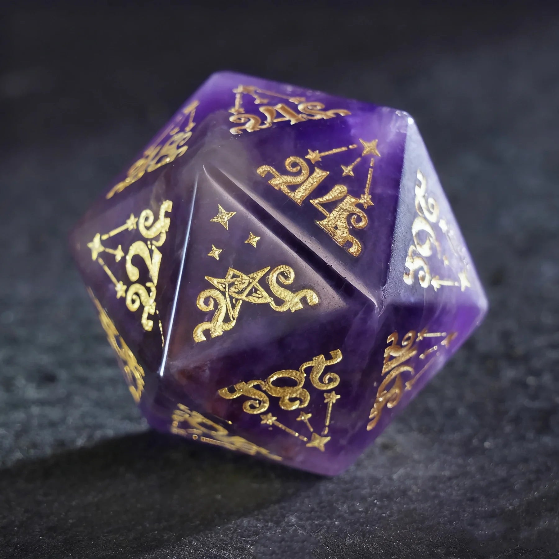 Elder Sigil Amethyst Dice Set