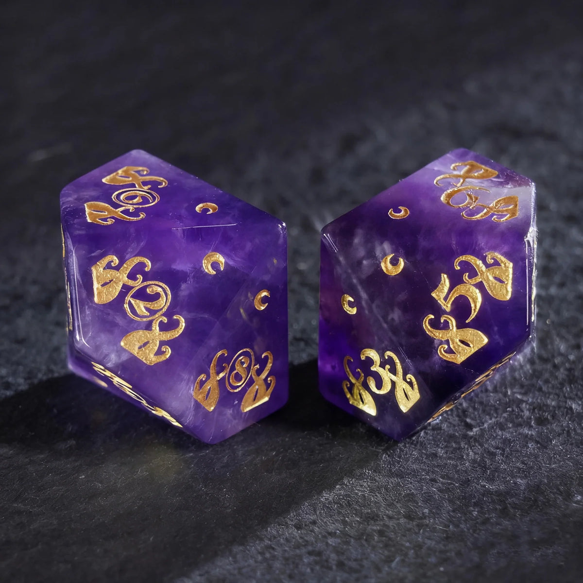Elder Sigil Amethyst Dice Set