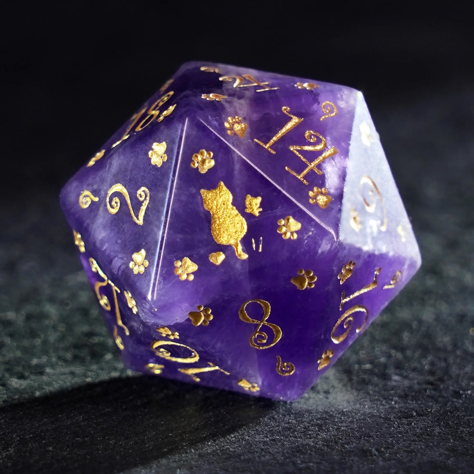 Whiskers & Wonders Amethyst Dice Set