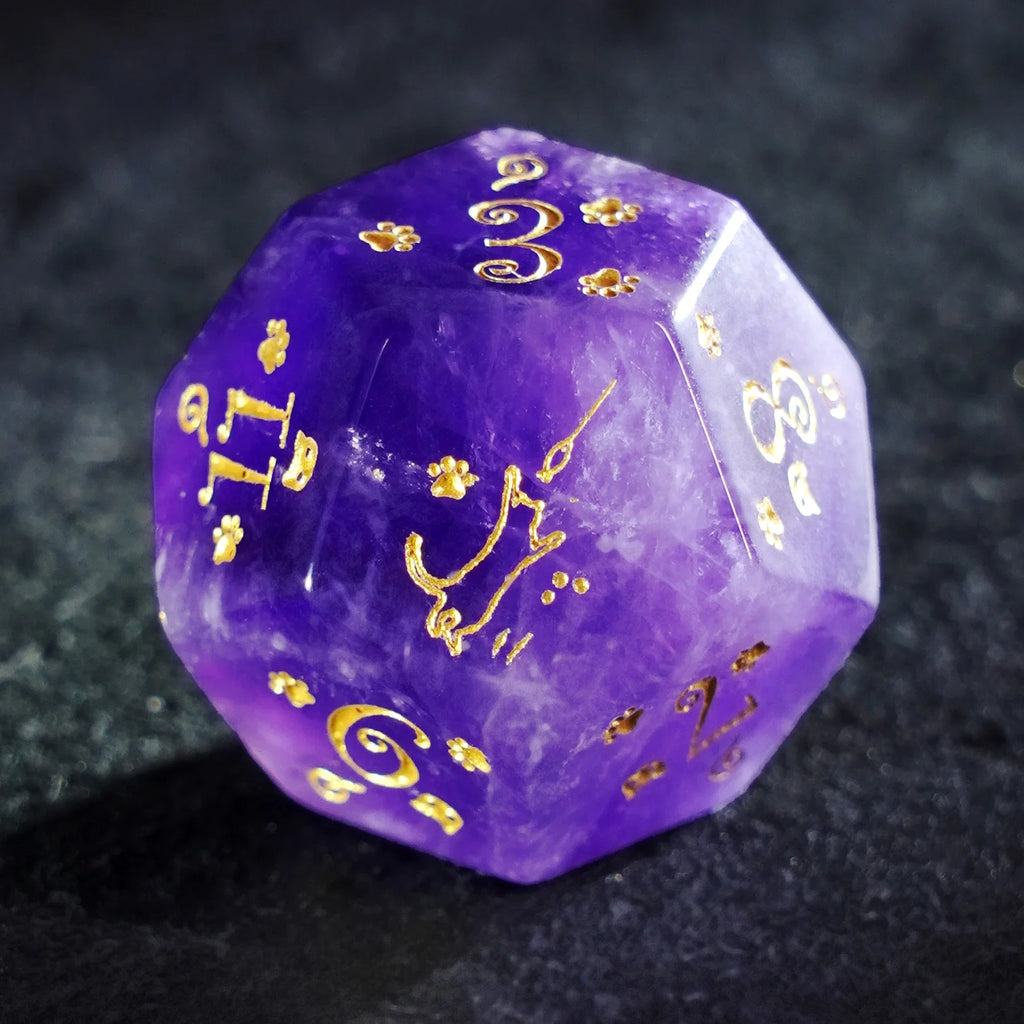 Whiskers & Wonders Amethyst Dice Set
