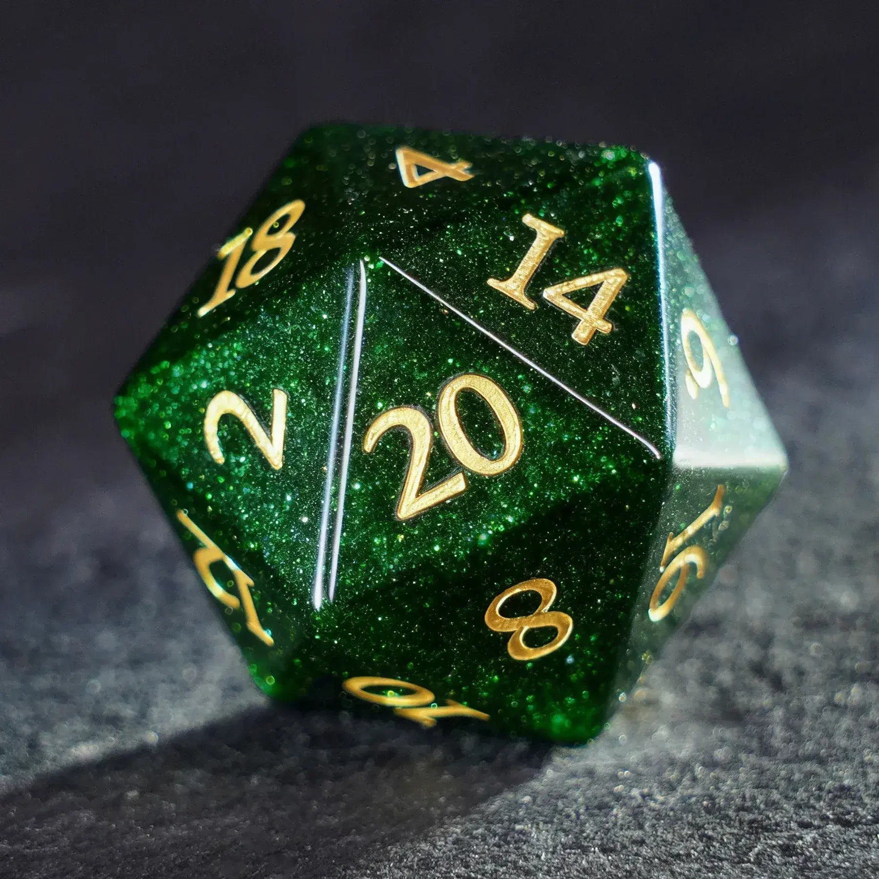 Emerald Stardust Green Sandstone Dice Set