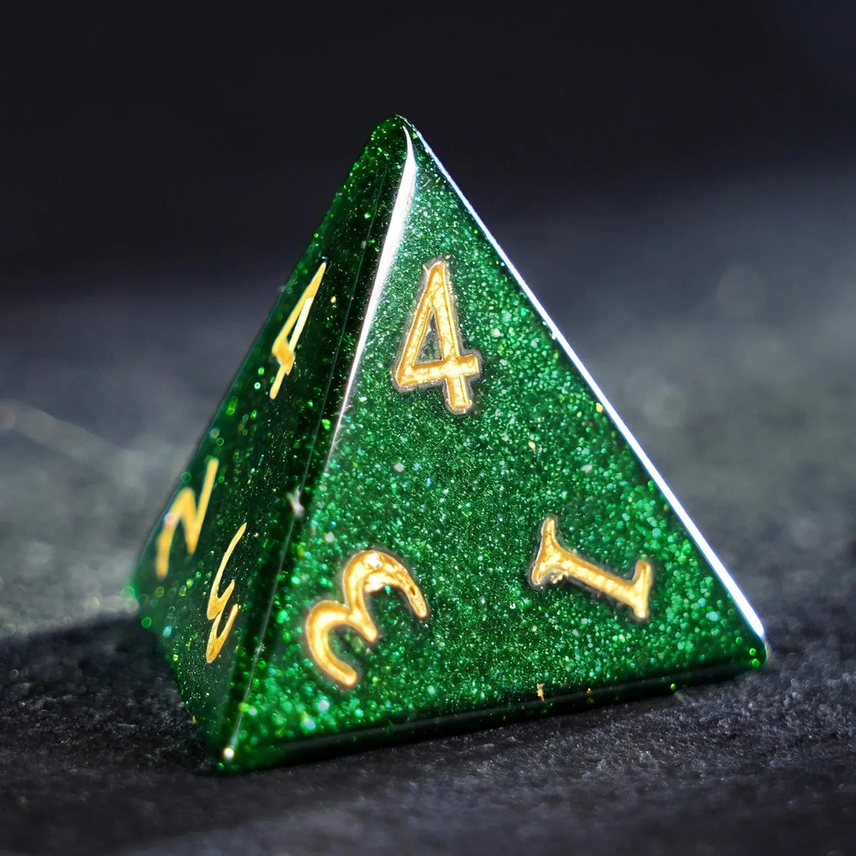Emerald Stardust Green Sandstone Dice Set
