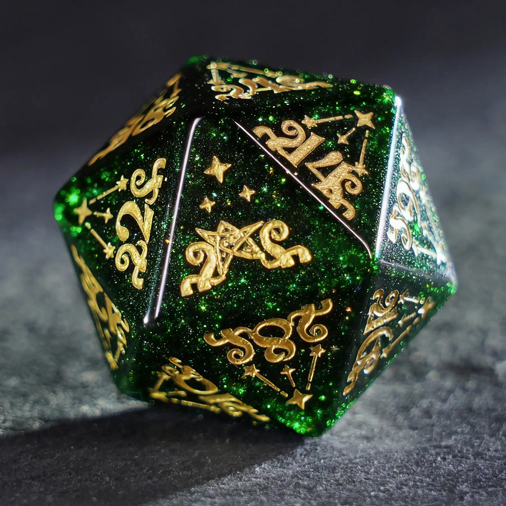 Whisper of the Abyss Green Sandstone Dice Set