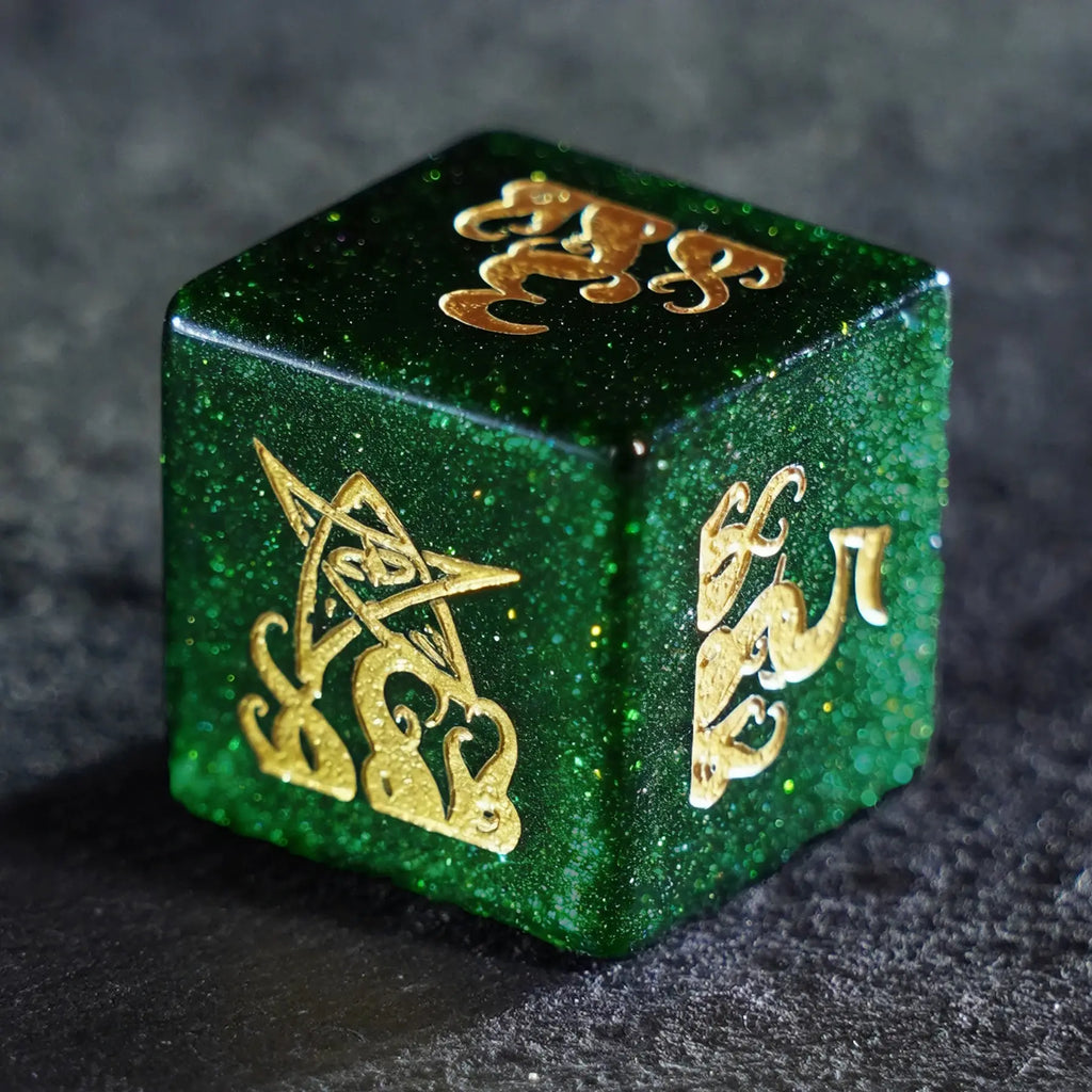 Whisper of the Abyss Green Sandstone Dice Set
