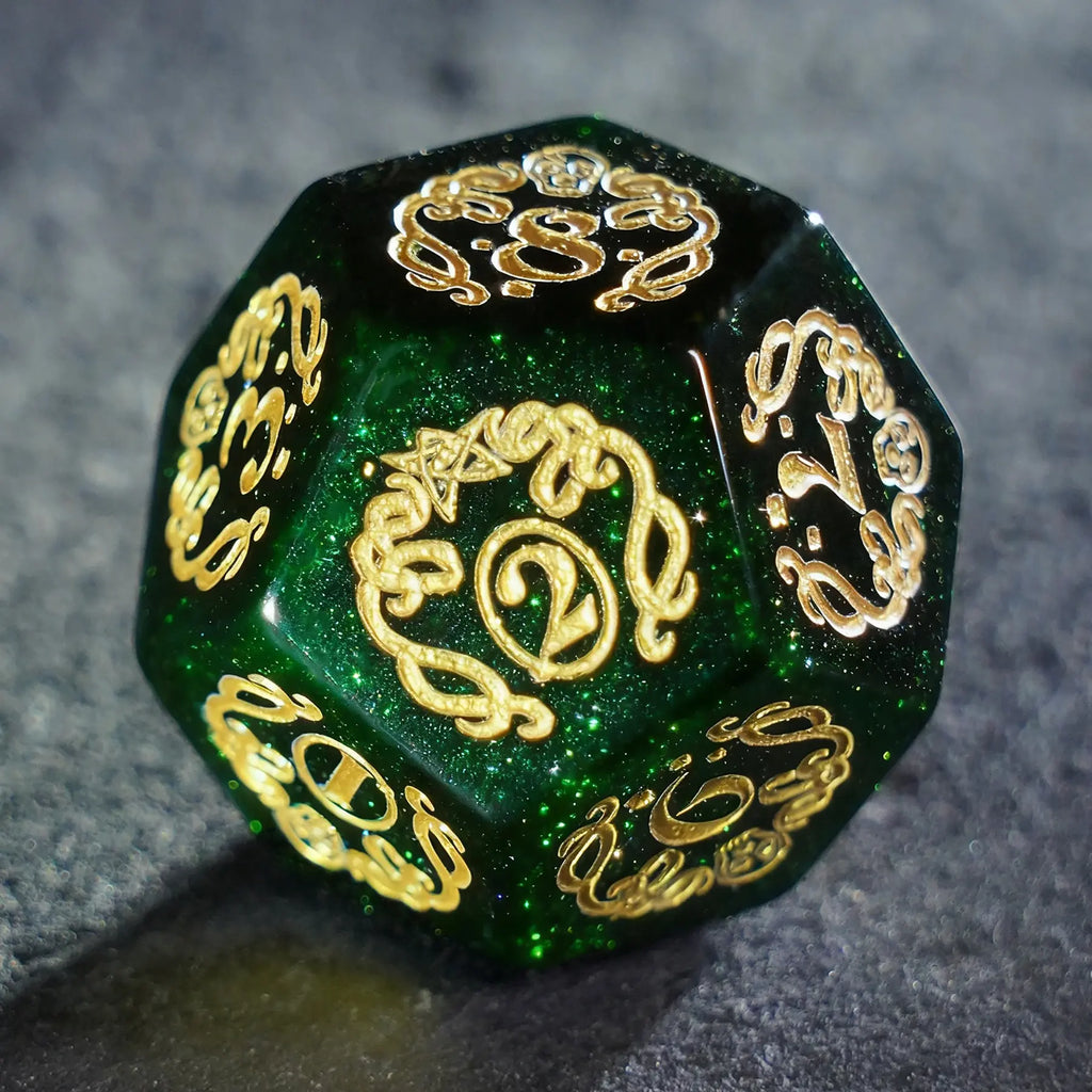 Whisper of the Abyss Green Sandstone Dice Set