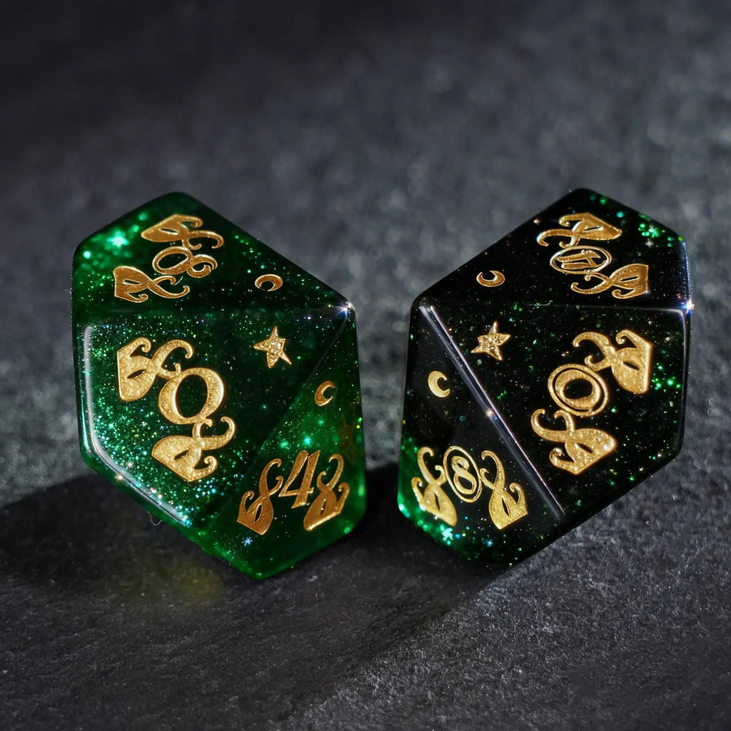 Whisper of the Abyss Green Sandstone Dice Set