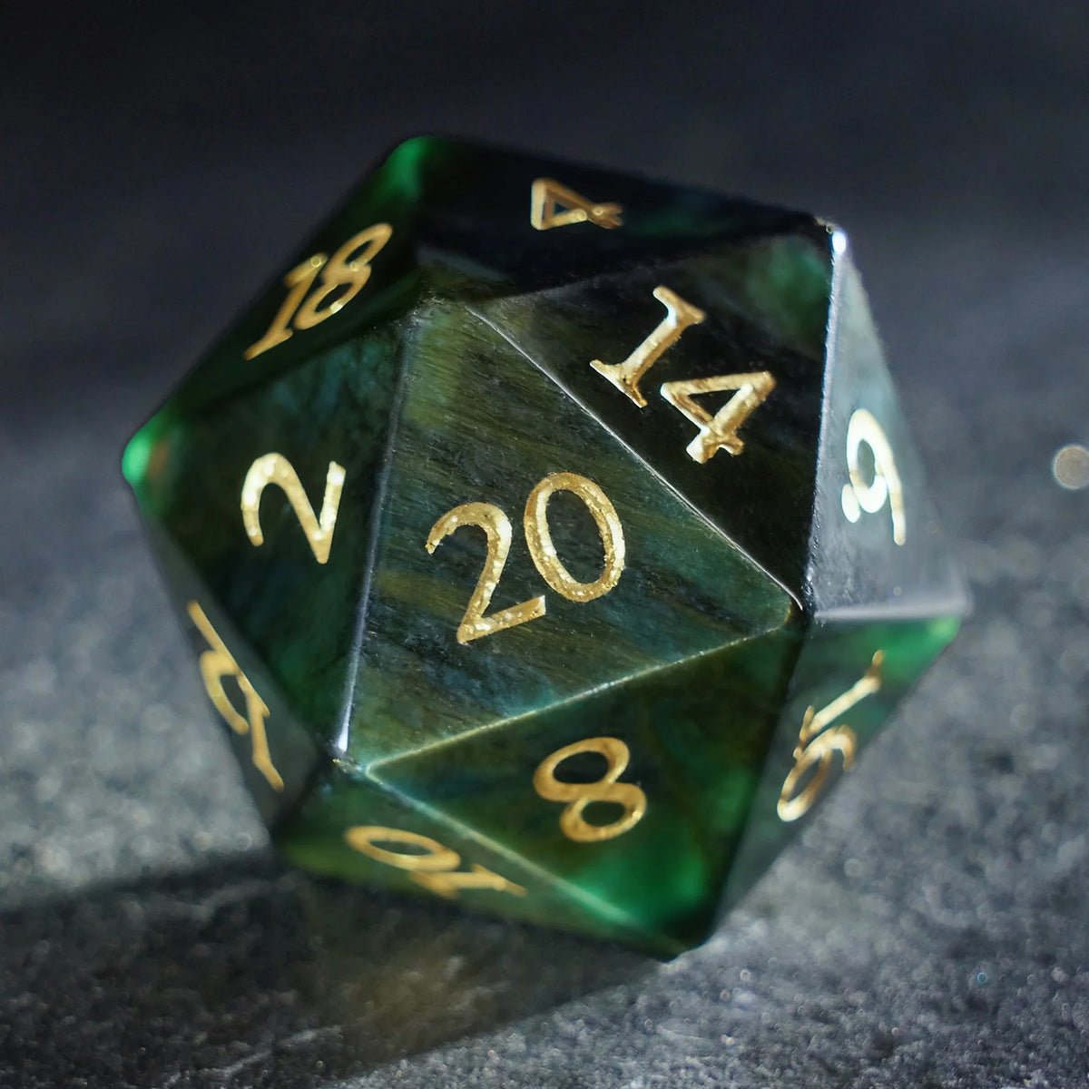 Azure Tiger Eye Gemstone Dice Set