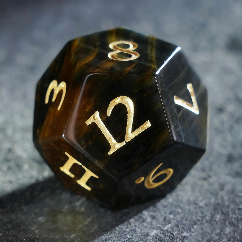 Azure Tiger Eye Gemstone Dice Set