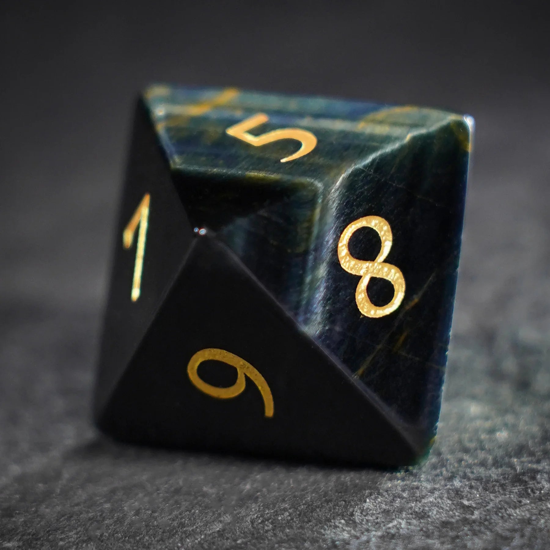 Azure Tiger Eye Gemstone Dice Set