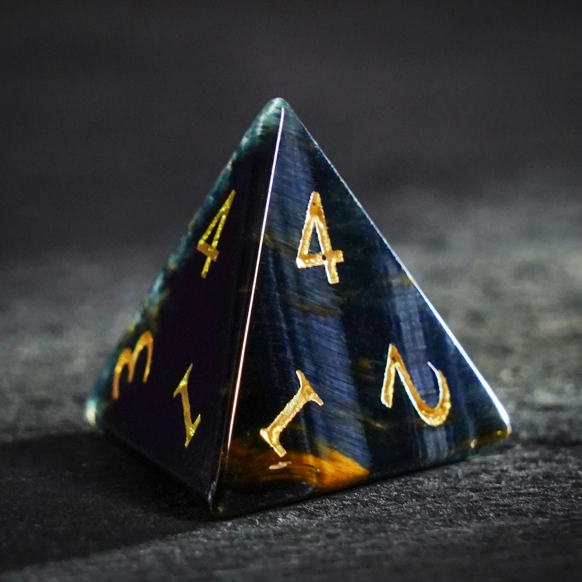 Azure Tiger Eye Gemstone Dice Set