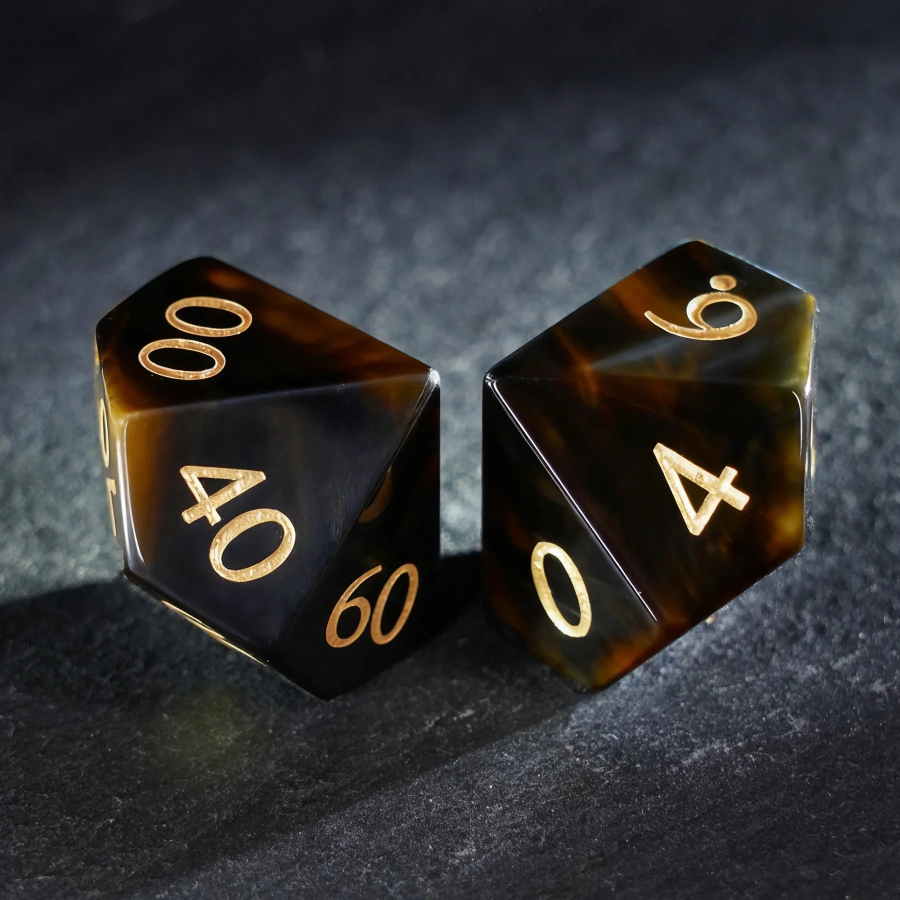Azure Tiger Eye Gemstone Dice Set