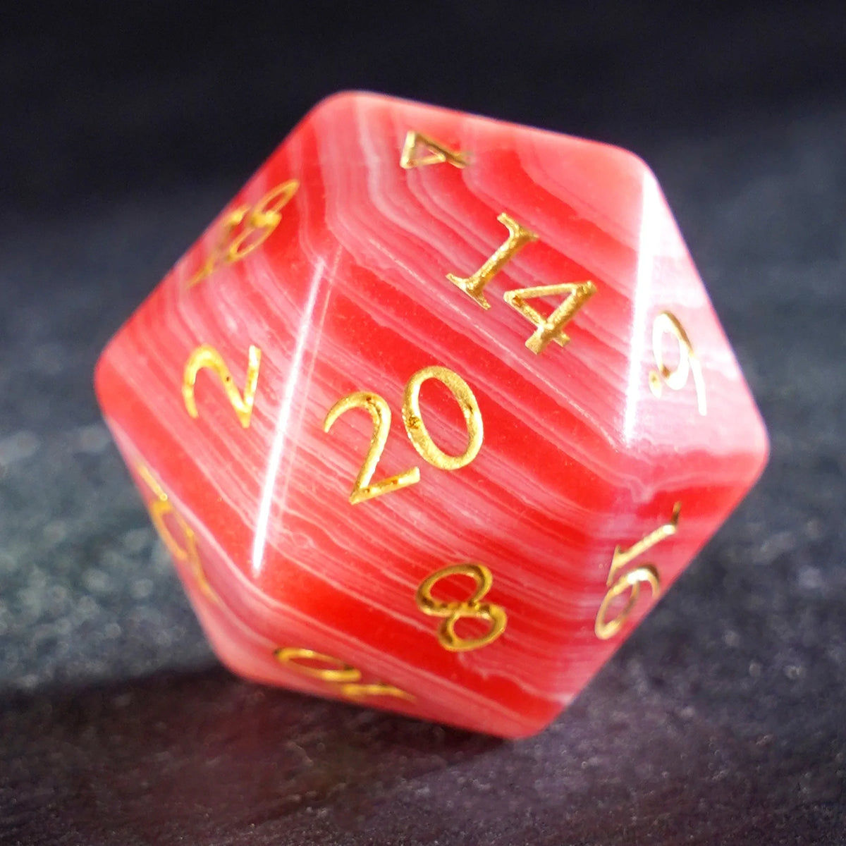 Crimson Tide Red Agate Dice Set