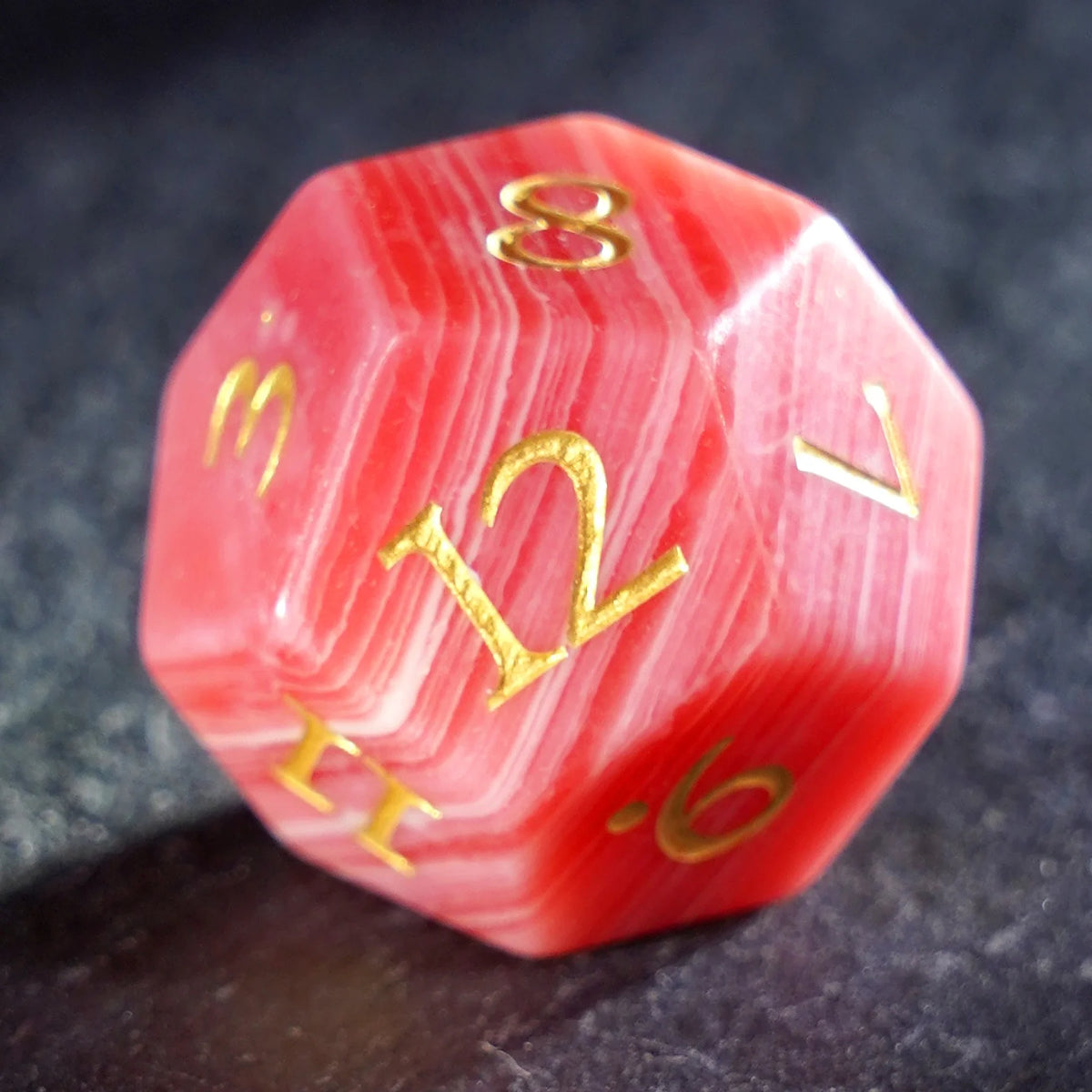 Crimson Tide Red Agate Dice Set
