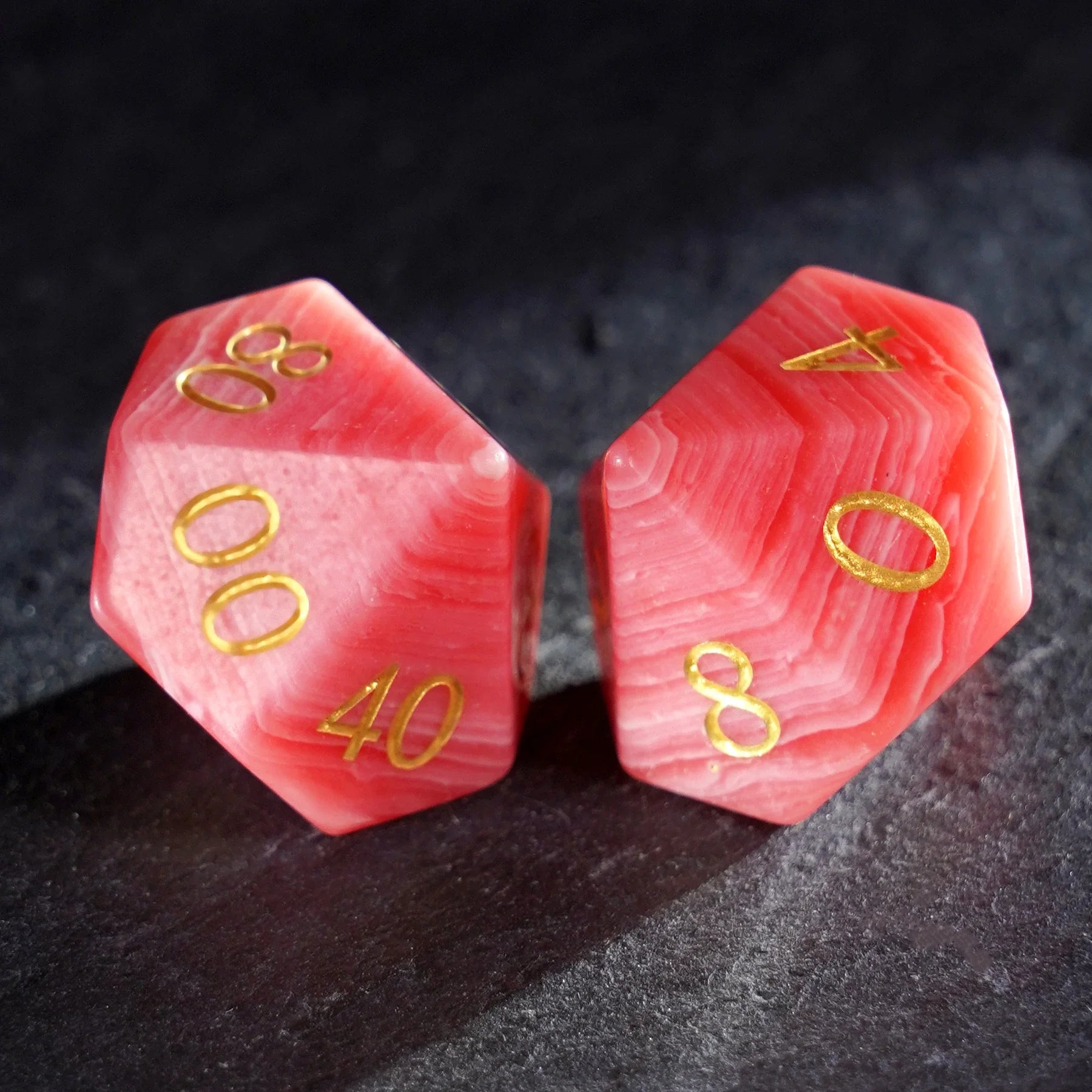 Crimson Tide Red Agate Dice Set