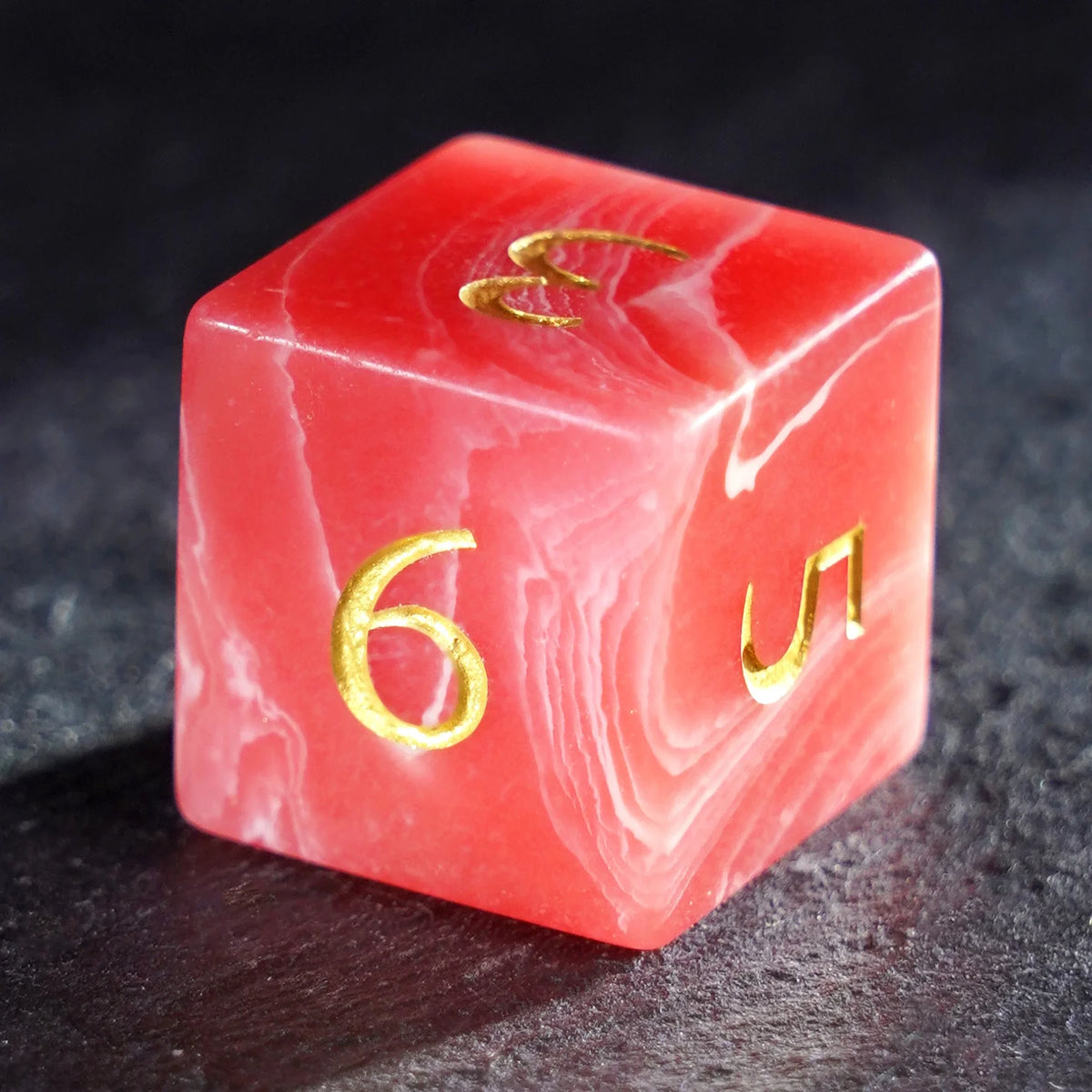 Crimson Tide Red Agate Dice Set