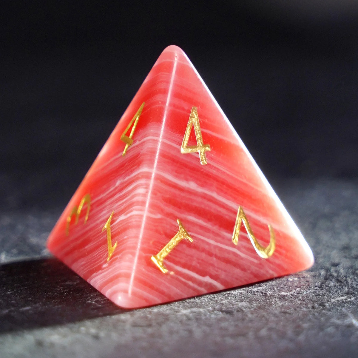 Crimson Tide Red Agate Dice Set