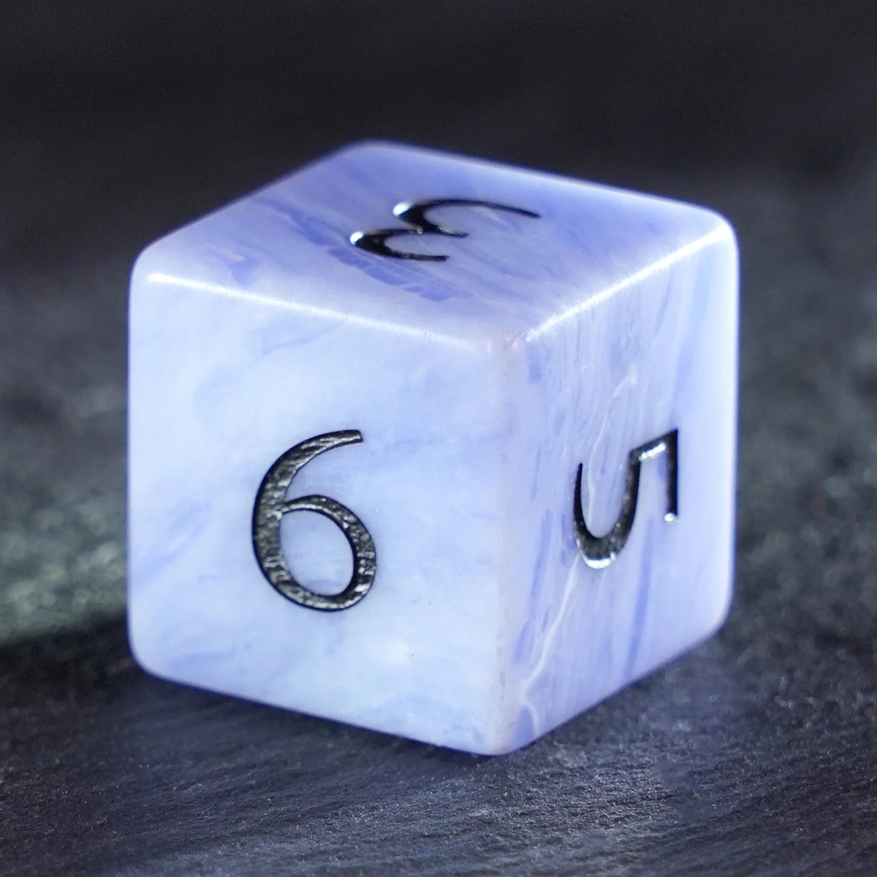 Azure Veil Argentine Blue Lace Agate Dice Set