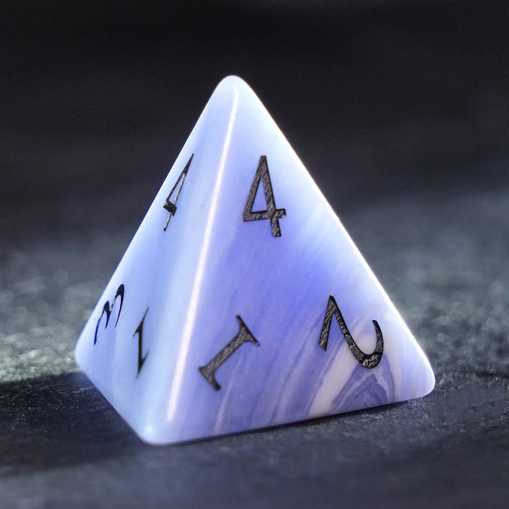 Azure Veil Argentine Blue Lace Agate Dice Set
