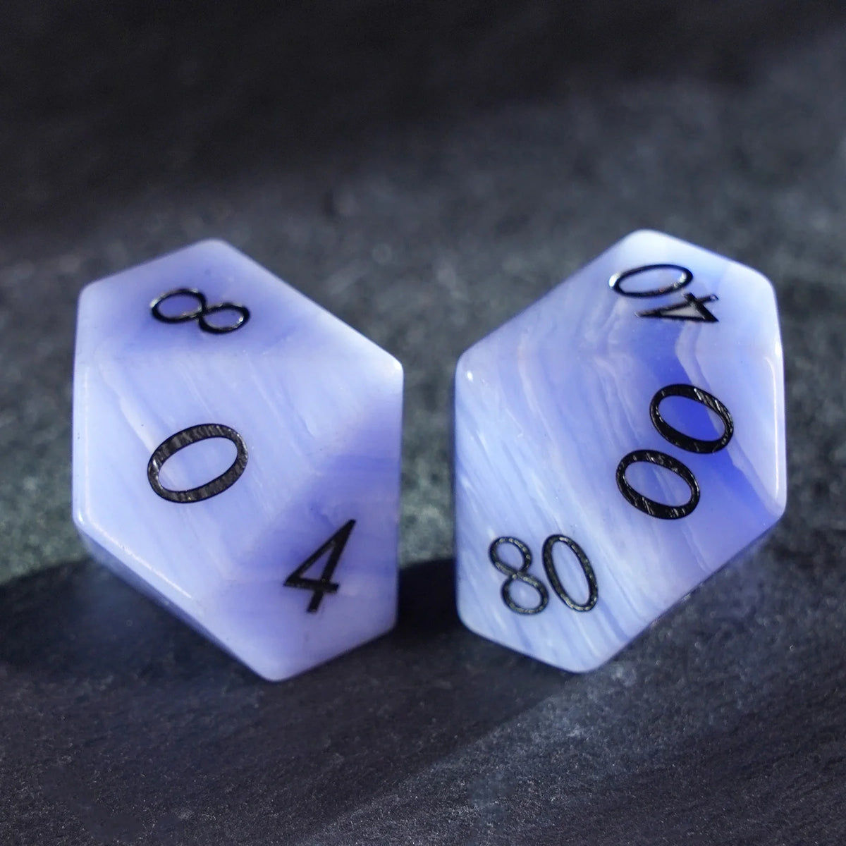 Azure Veil Argentine Blue Lace Agate Dice Set