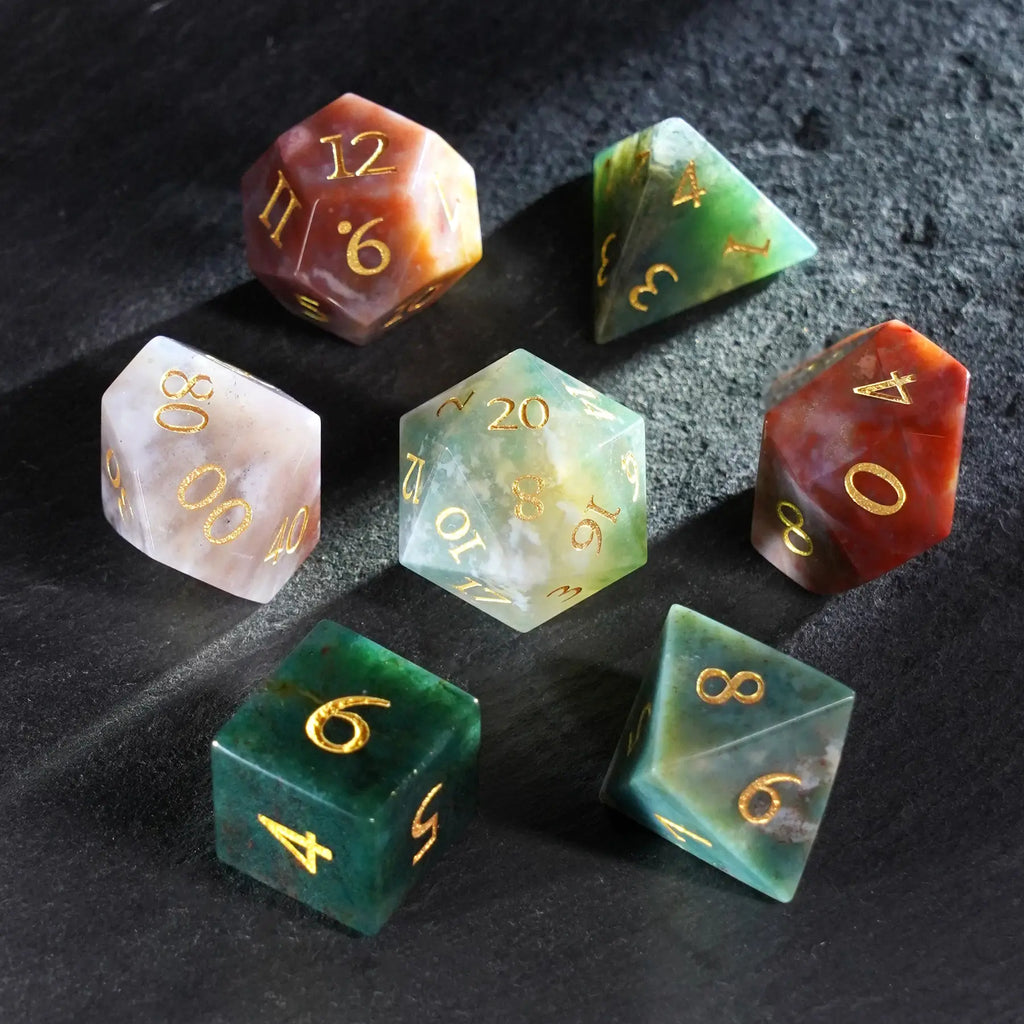 Mosaic Dreams Indian Agate Dice Set