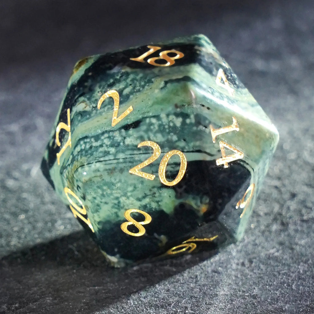 Verdant Phantom Jasper Dice Set