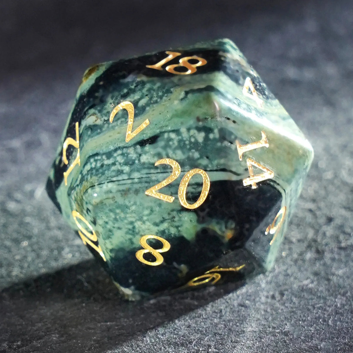 Verdant Phantom Jasper Dice Set
