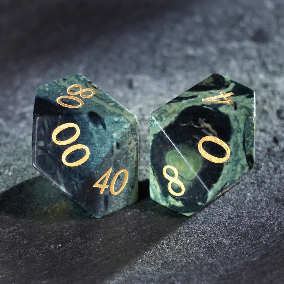 Verdant Phantom Jasper Dice Set