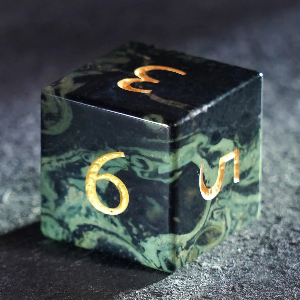 Verdant Phantom Jasper Dice Set