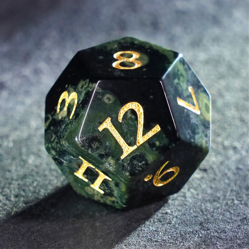 Verdant Phantom Jasper Dice Set