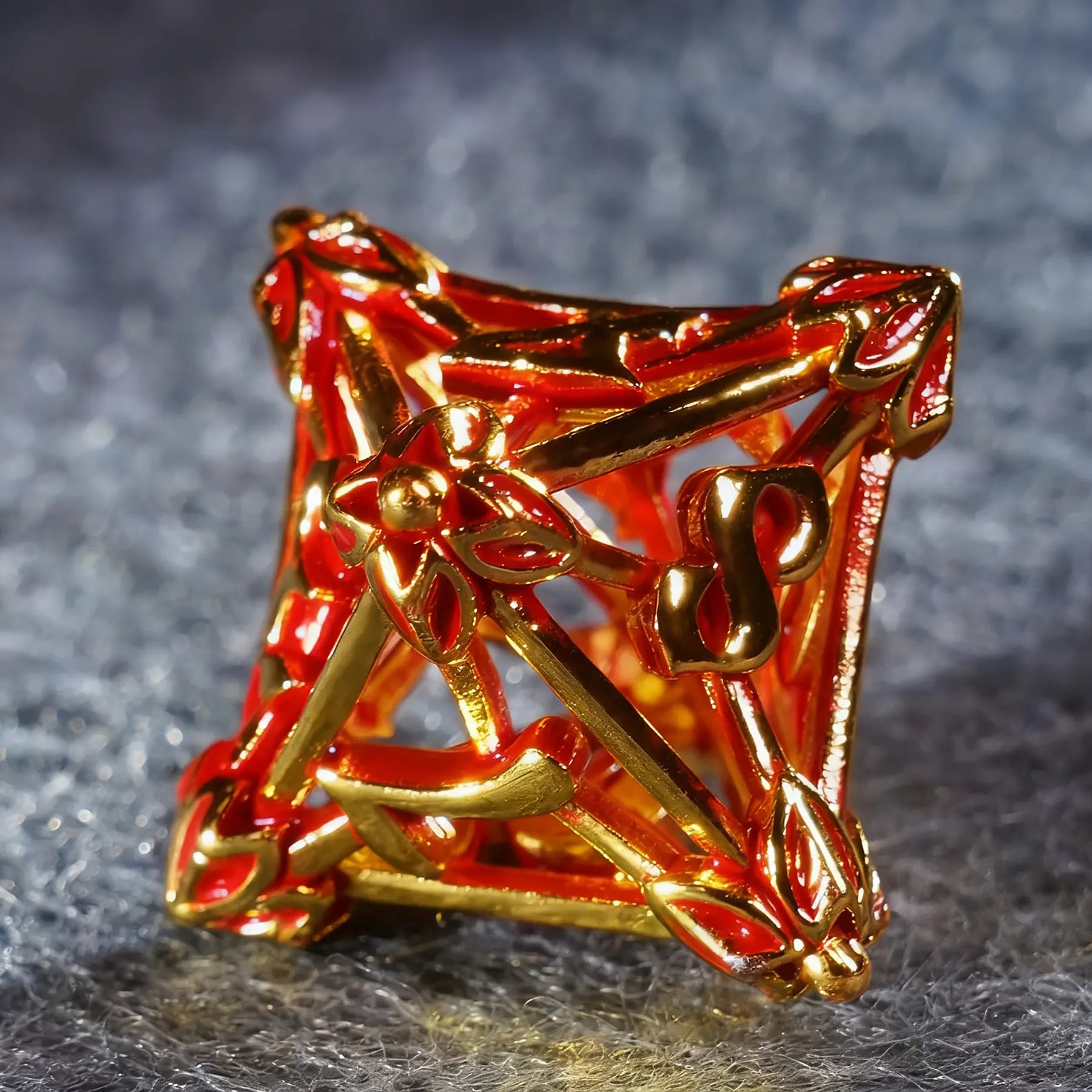 Bloodblossom Hollow Metal Dice Set