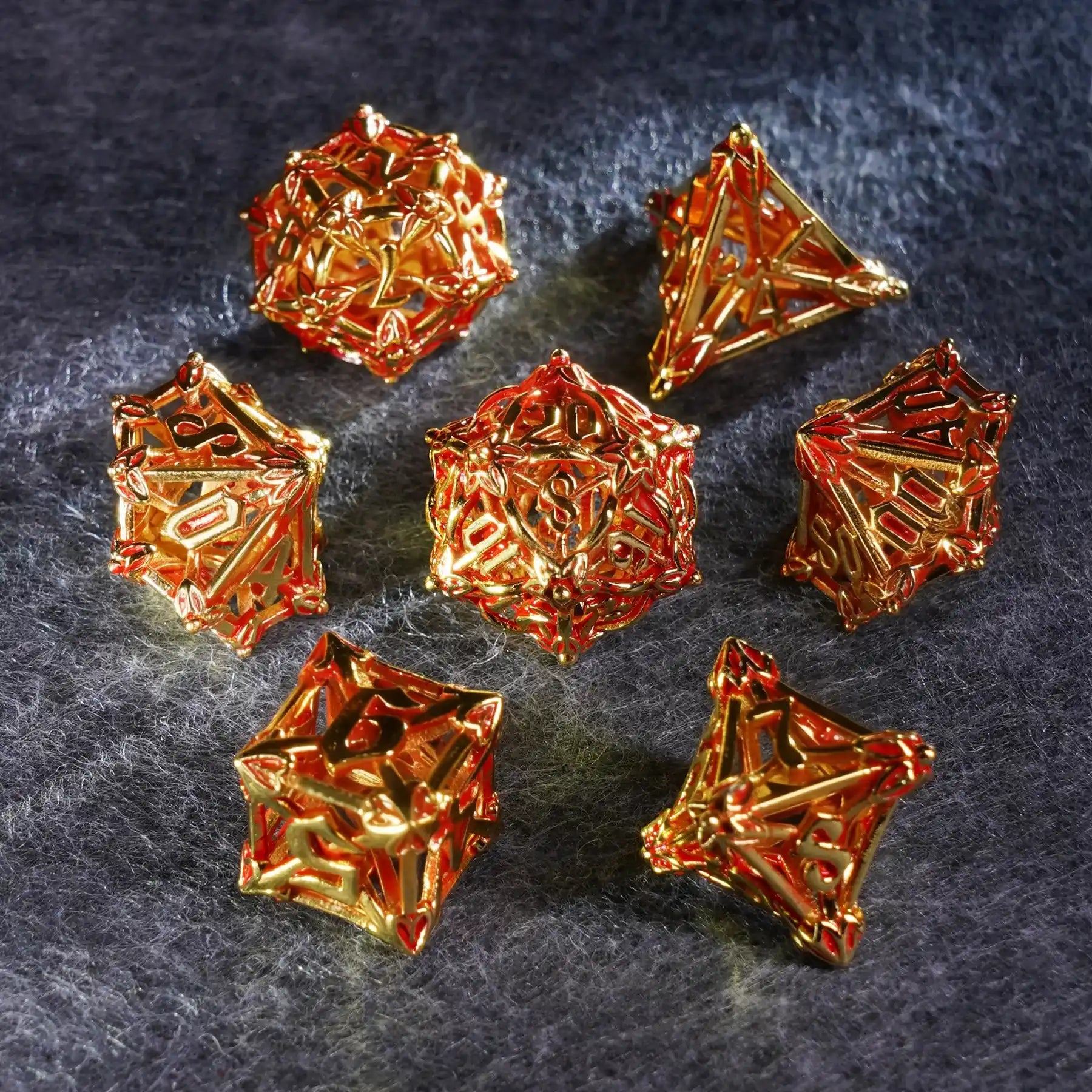 Bloodblossom Hollow Metal Dice Set