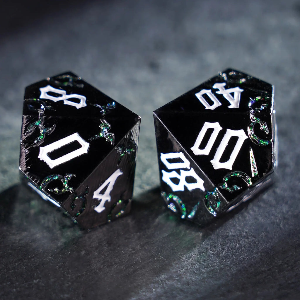 Thornbound Emerald Metal Dice Set