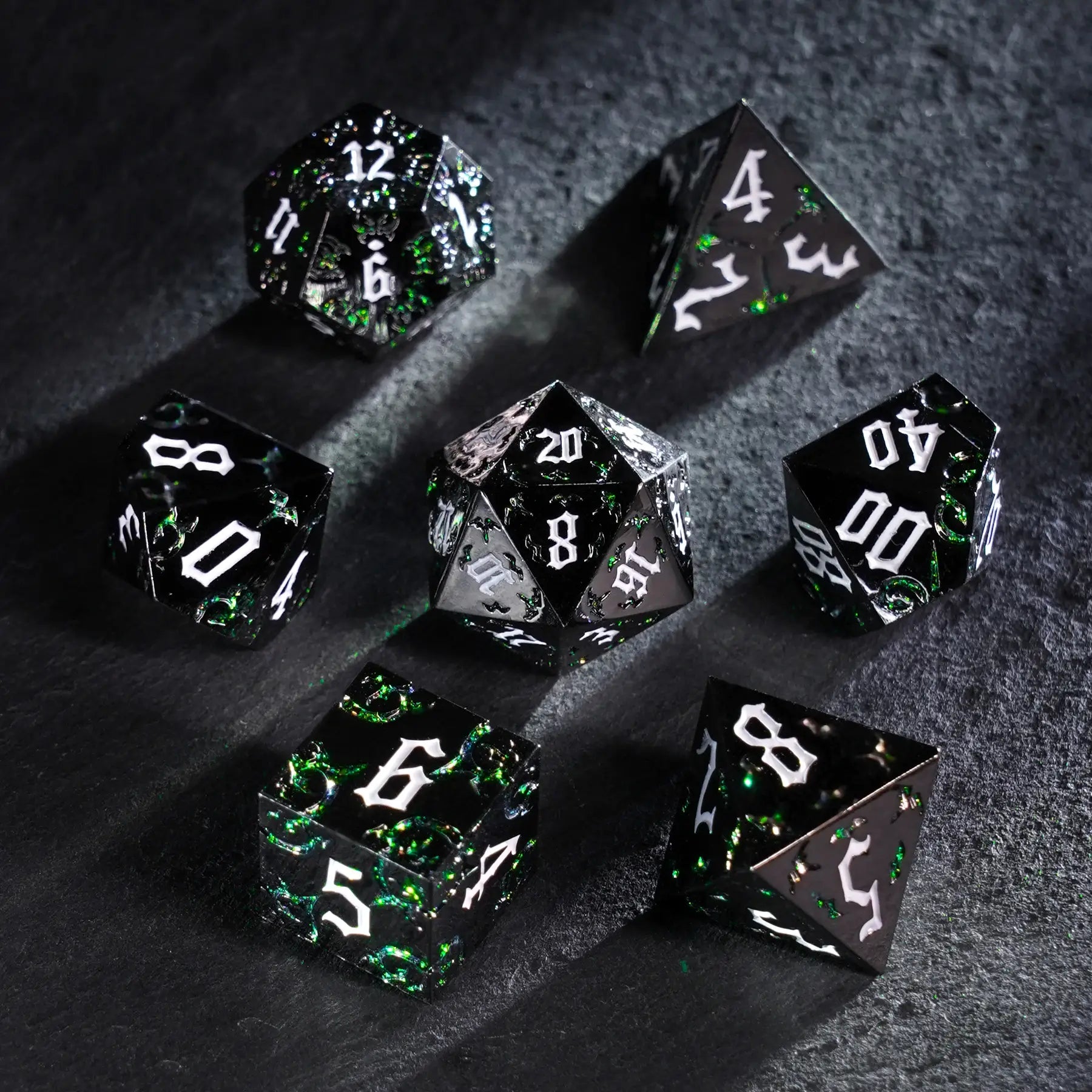 Thornbound Emerald Metal Dice Set