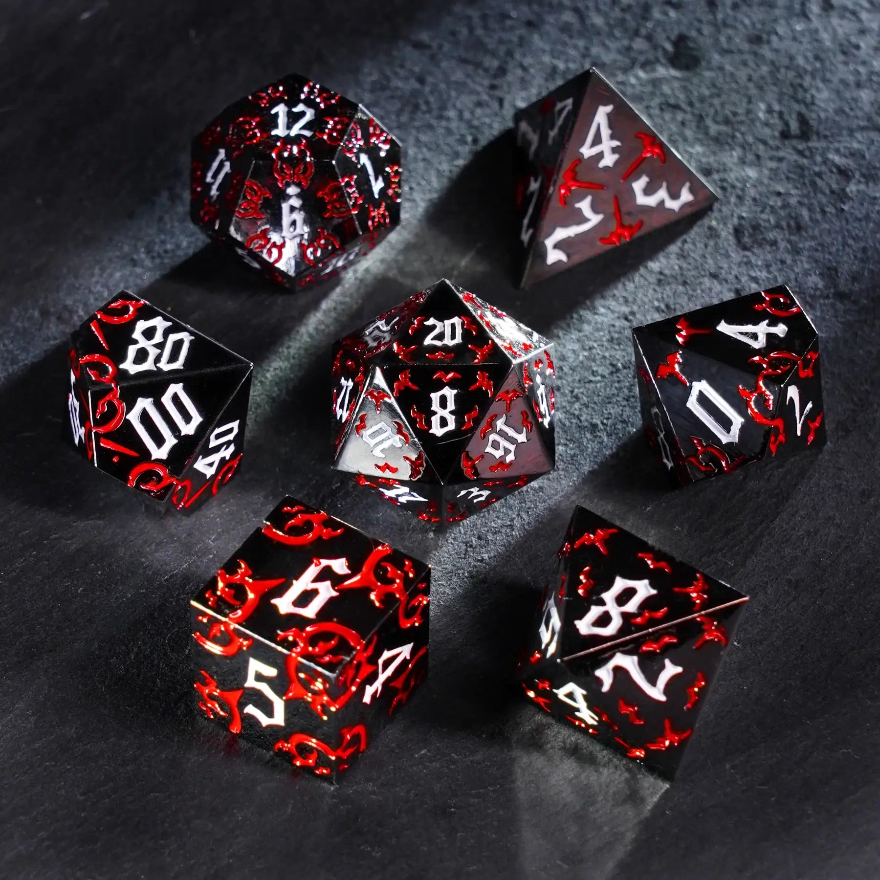 Crimson Thorn Metal Dice Set