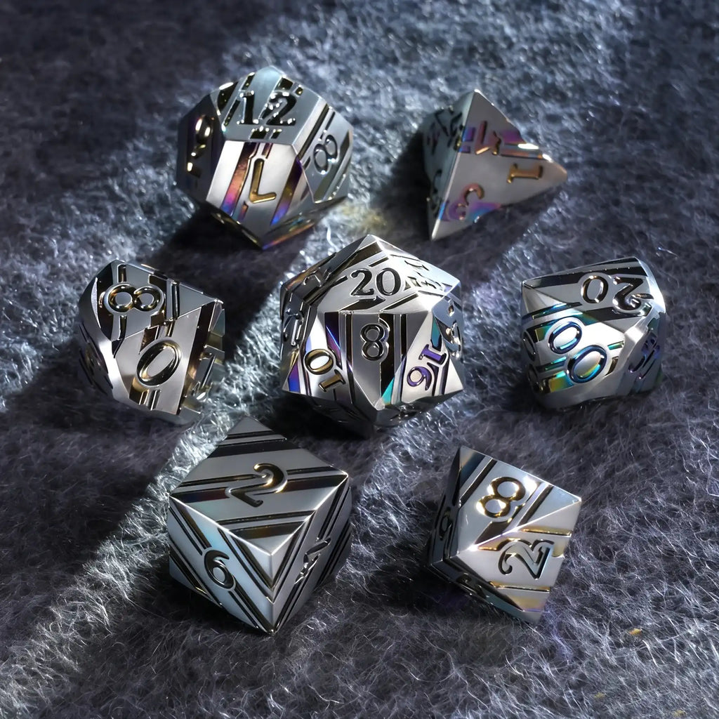 Celestial Prism Solid Metal Dice Set